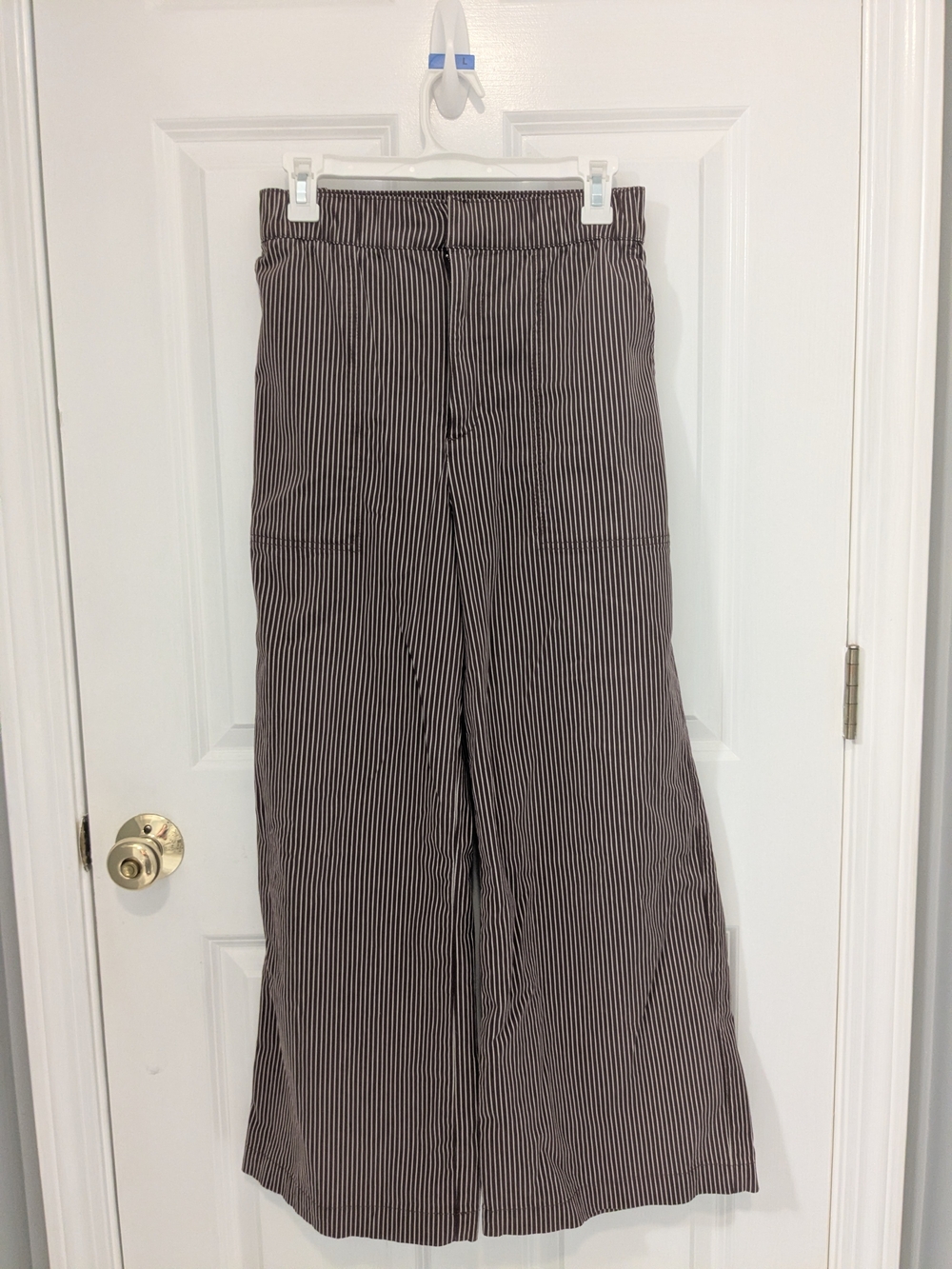 GAP Black and White Pinstripe Wide-Leg Chinos